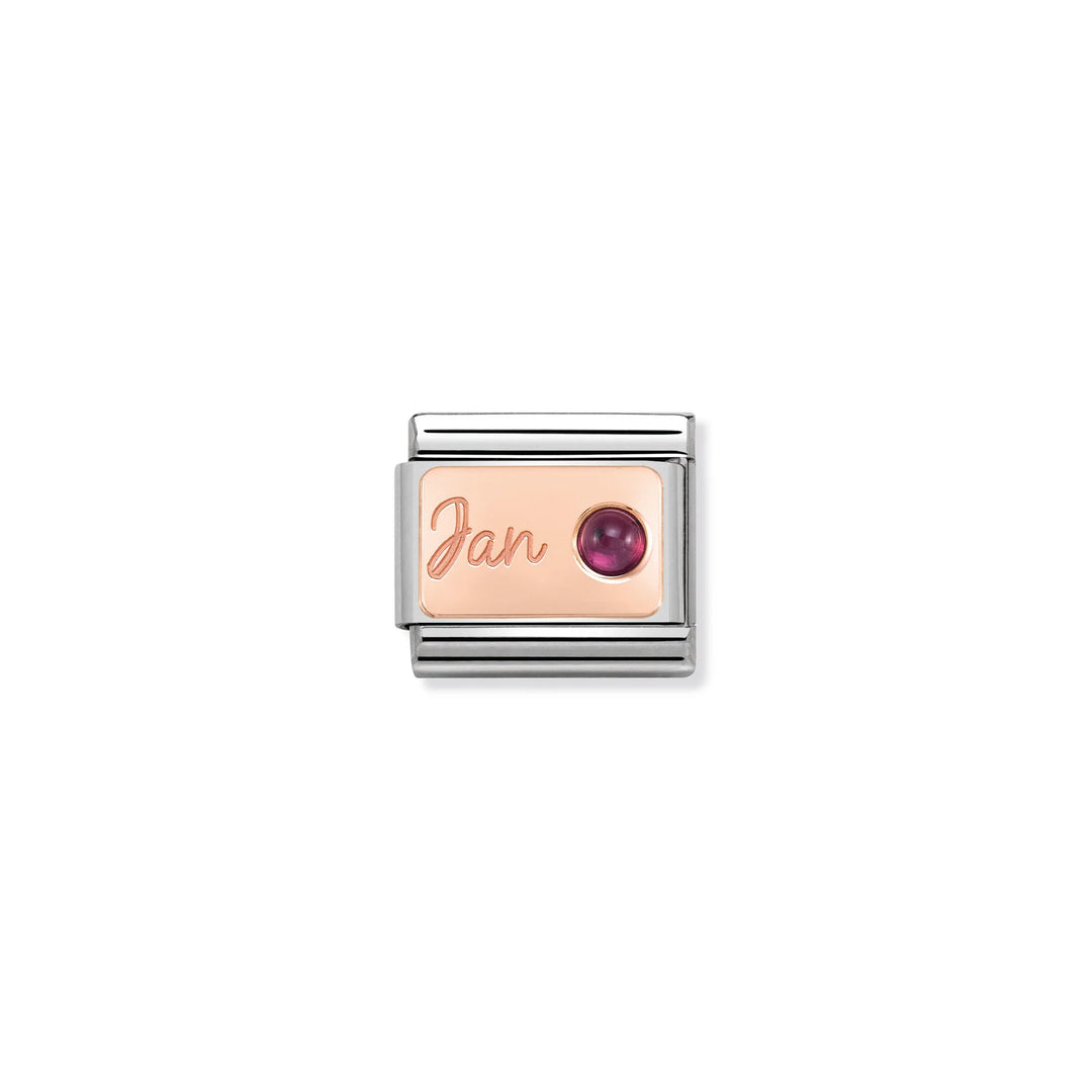 Nomination Classic Link 430508/01 January Garnet in 9k Rose Gold
