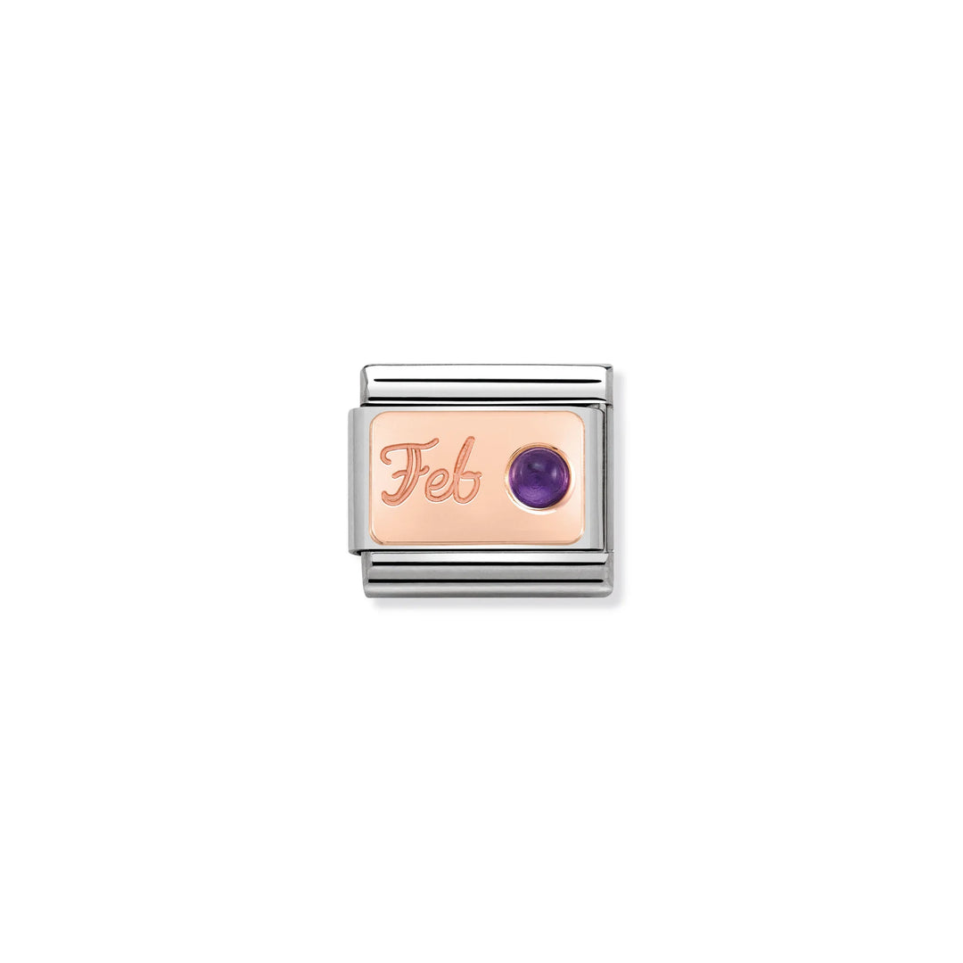 Nomination Classic Link 430508/02 February Amethyst in 9k Rose Gold