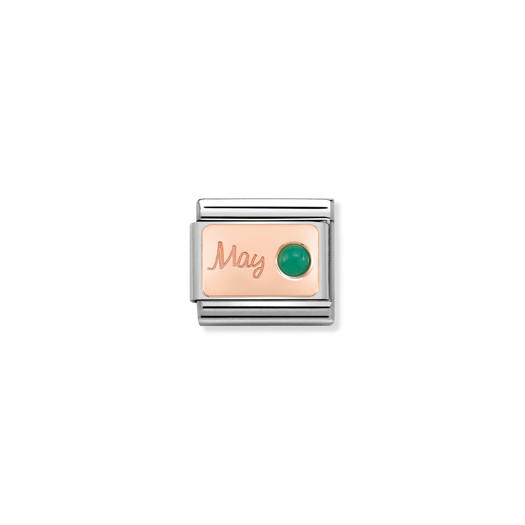 Nomination Classic Link 430508/05 May Emerald in 9k Rose Gold