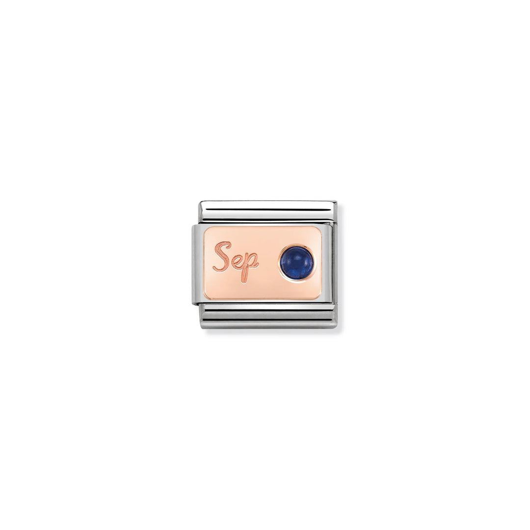 Nomination Classic Link 430508/09 September Sapphire in 9k Rose Gold