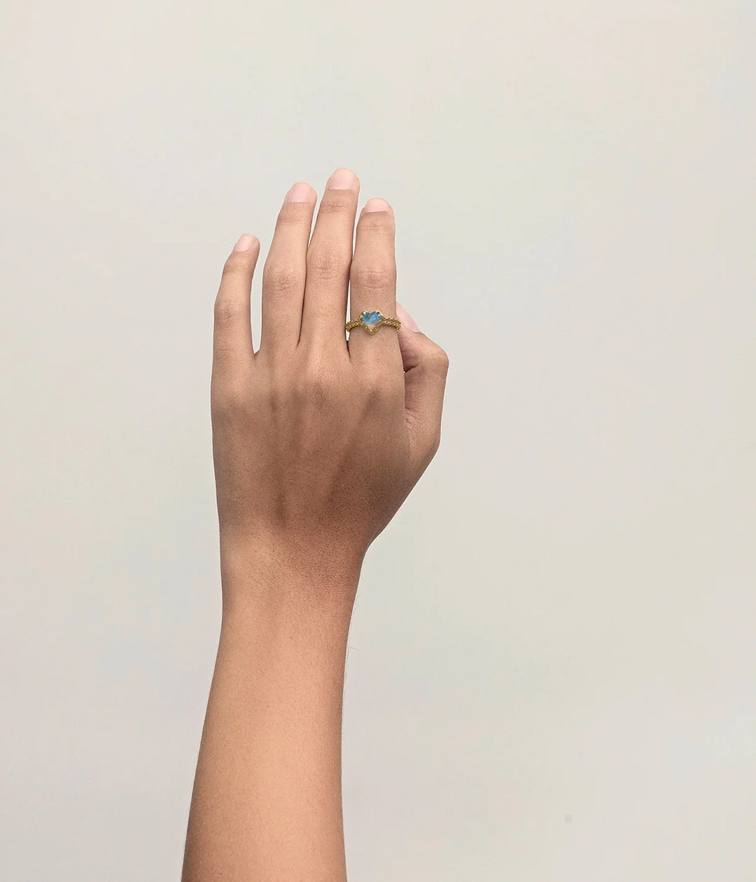 Stolen Gold Plated Mini Love Claw Ring - Bello Opal