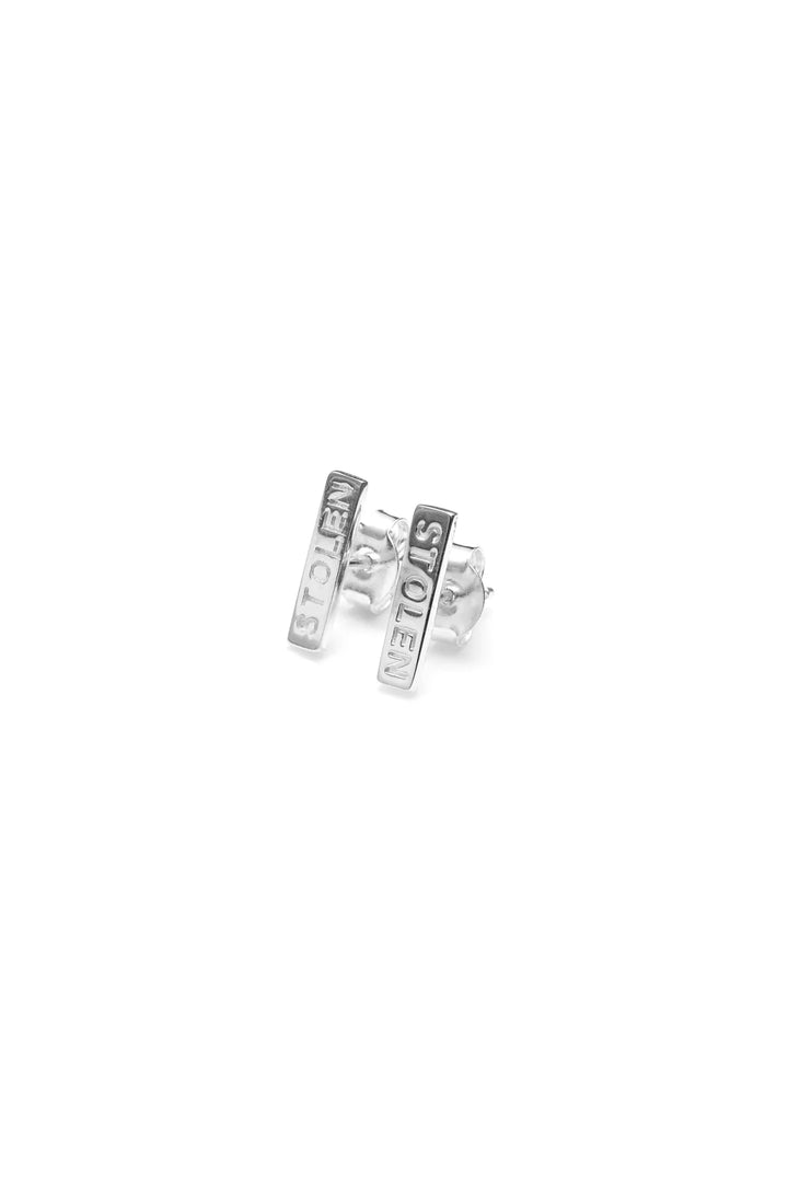 Stolen Silver Mini Bar Studs