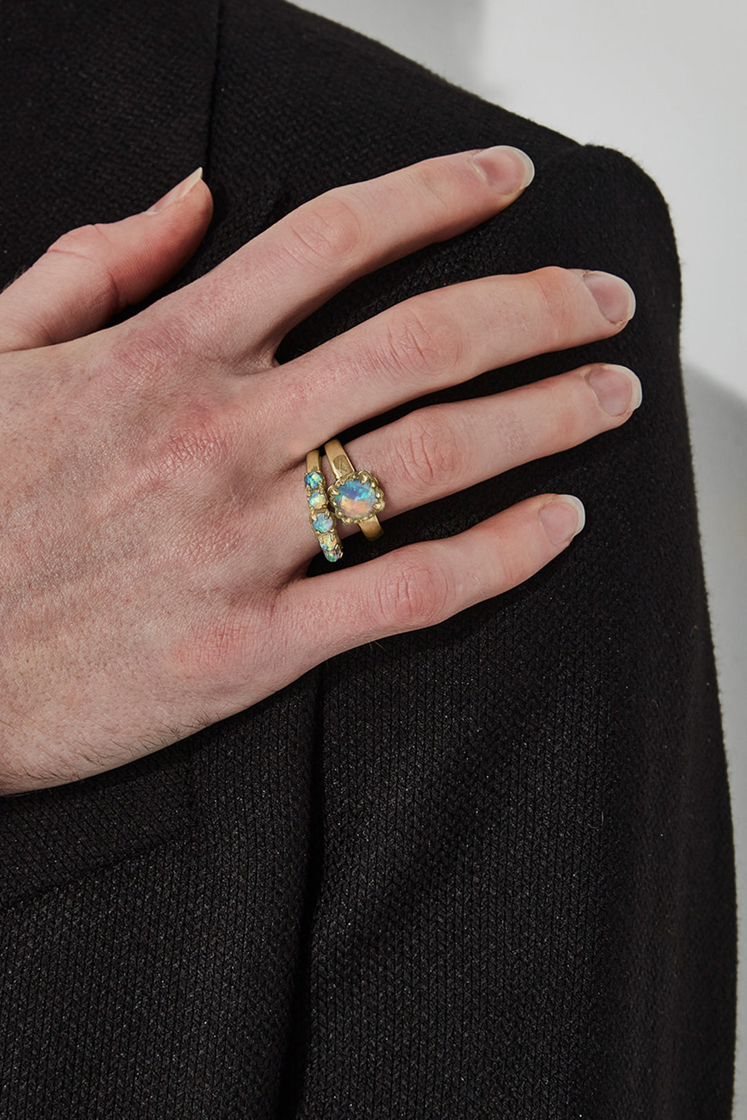 Stolen Gold Plated Halo Cluster Ring - Opal