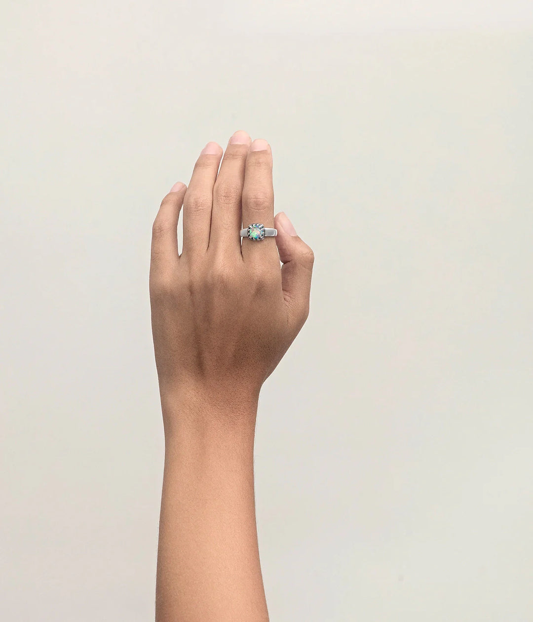 Stolen Silver Baby Claw Ring - Opal
