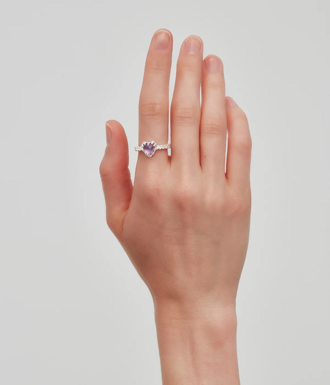 Stolen Mini Claw Silver Ring - Mystic Quartz