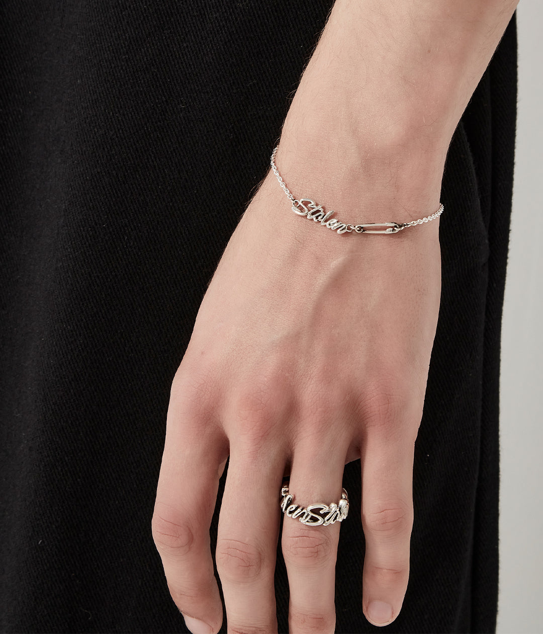 Stolen Silver Sentimental Script Ring