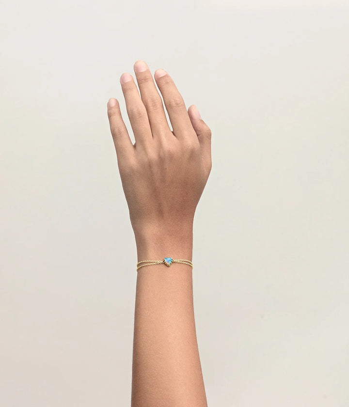 Stolen Gold Plated Love Claw Bracelet - Opal