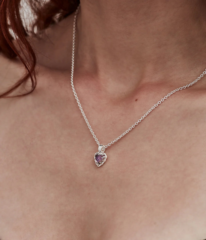 Stolen Mini Love Claw Silver Necklace - Mystic Quartz