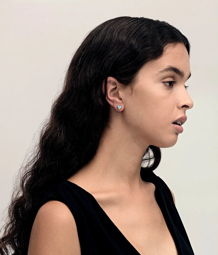 Stolen Gold Plated Love Claw Earrings - Opal