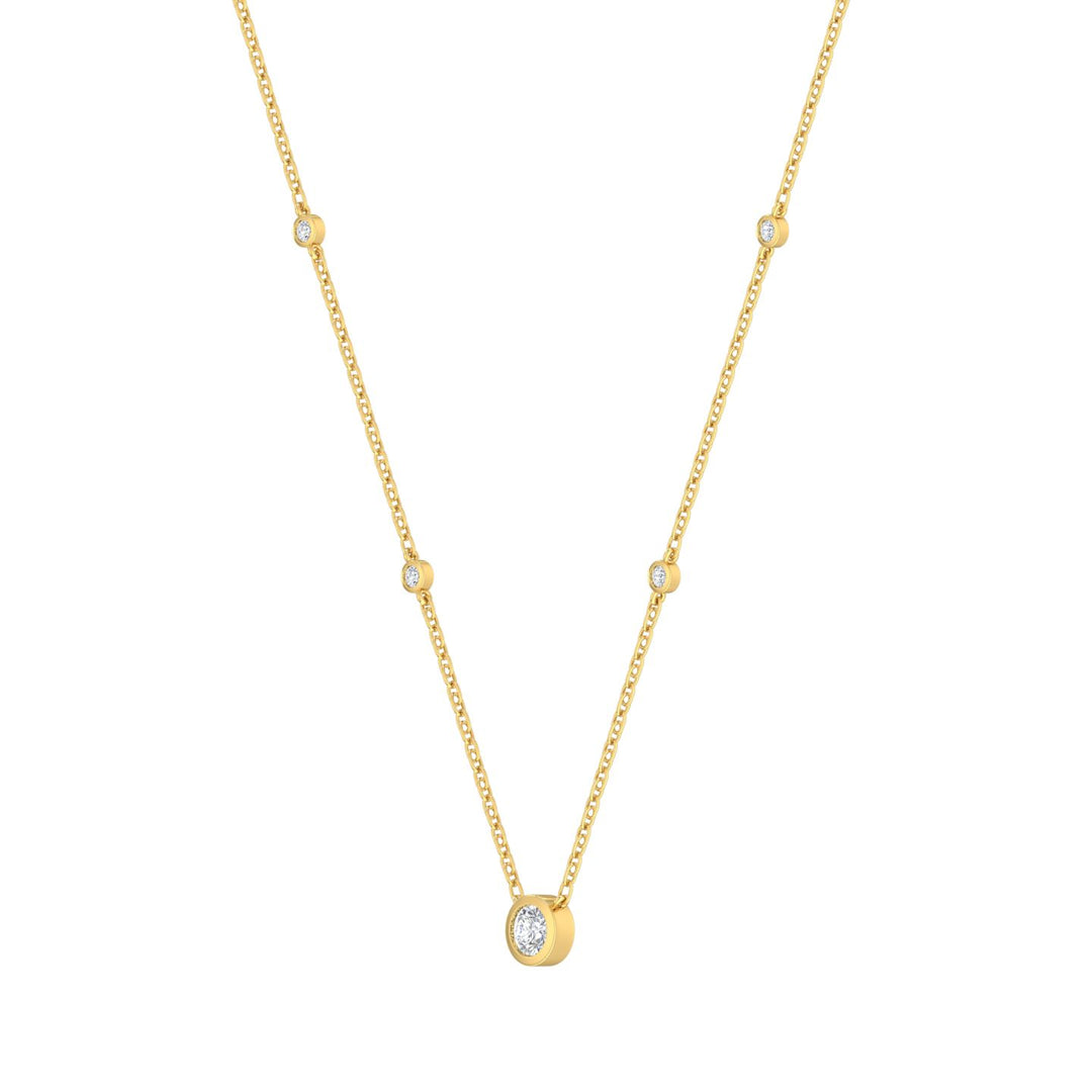 Louis Thompson Chatelet Necklace 9k Gold with 1.00ct Lab Diamond