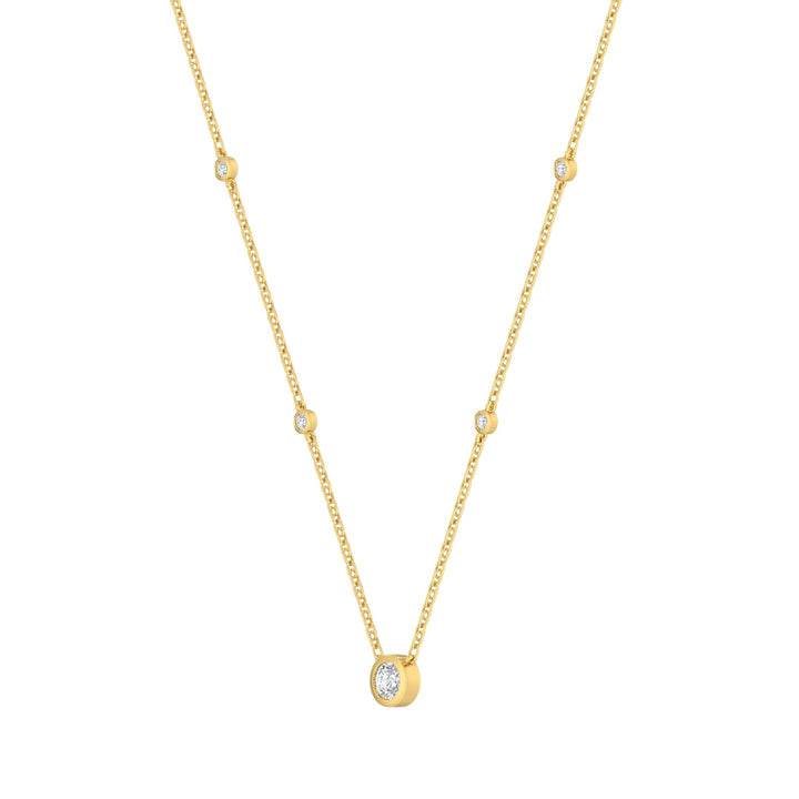 Louis Thompson Chatelet Necklace 9k Gold with 1.00ct Lab Diamond