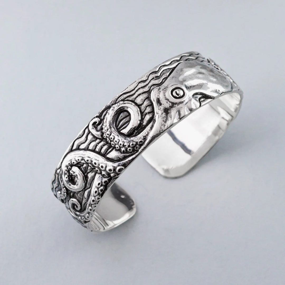 Nick Von K Stainless Steel Epic Kraken Cuff Bangle