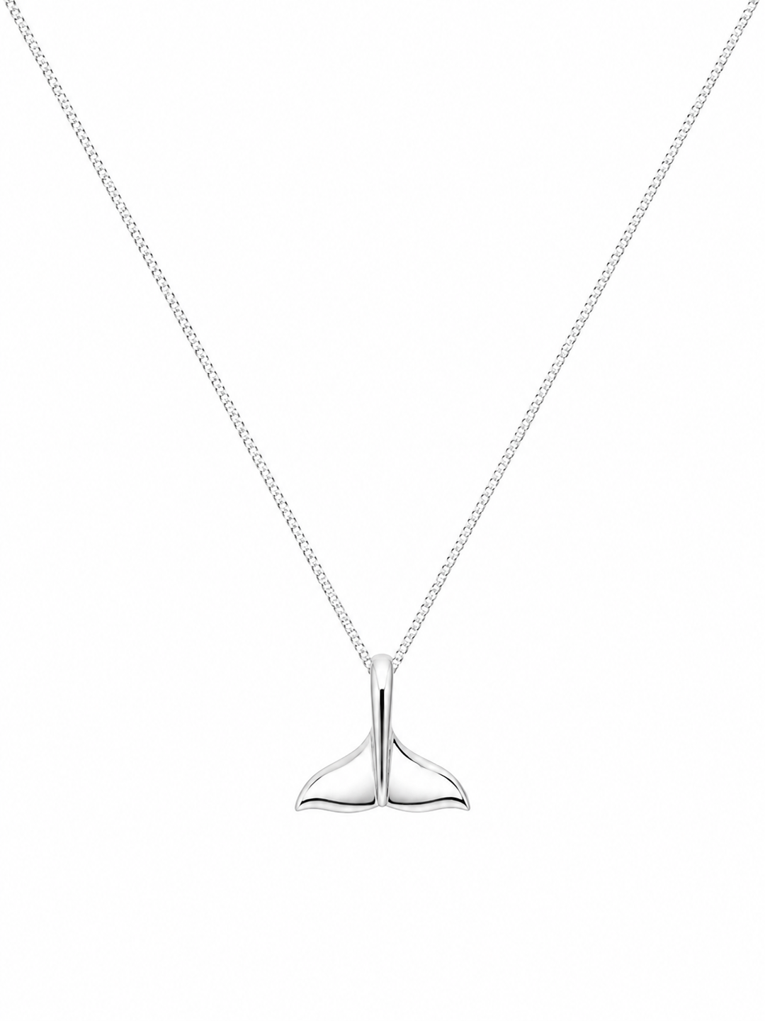 LT Sterling Silver Whale Tail Necklace