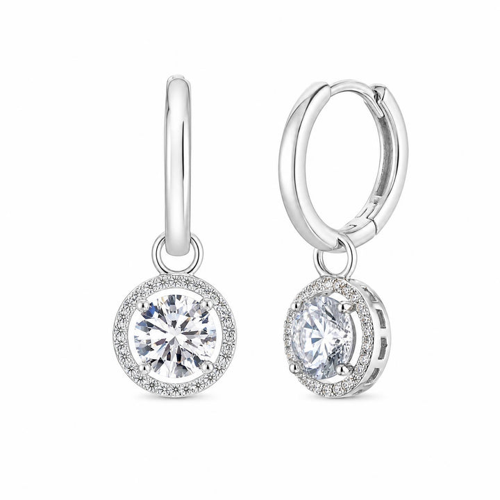 LT Sterling Silver Blanche Drop CZ Huggies