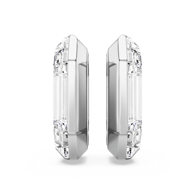 Lucent Hoop Earrings Octagon Shape Small White