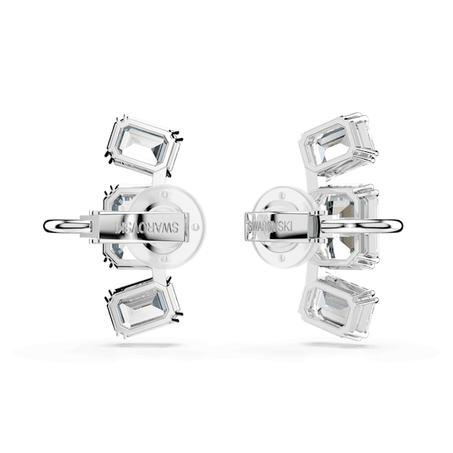 Millenia Clip Earrings Octagon Cut White Rhodium Plated
