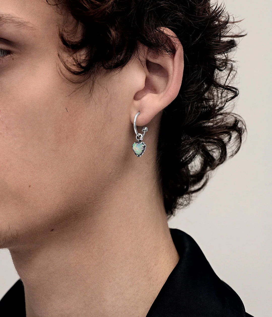 Stolen Silver Love Anchor Earrings - Opal