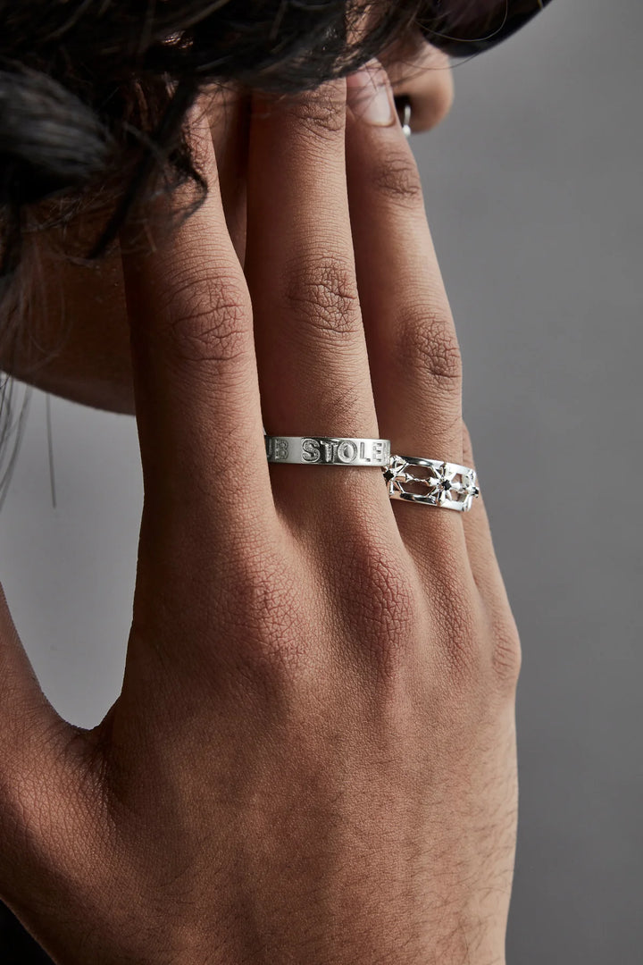 Stolen Silver Clean Logo Ring