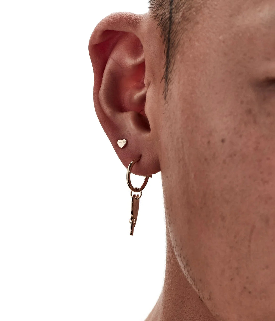 Stolen Gold Plated Tiny Heart Stud Earrings