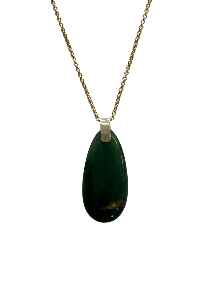 Alex Sands 9ct and Pounamu Roimata Pendant 45mm