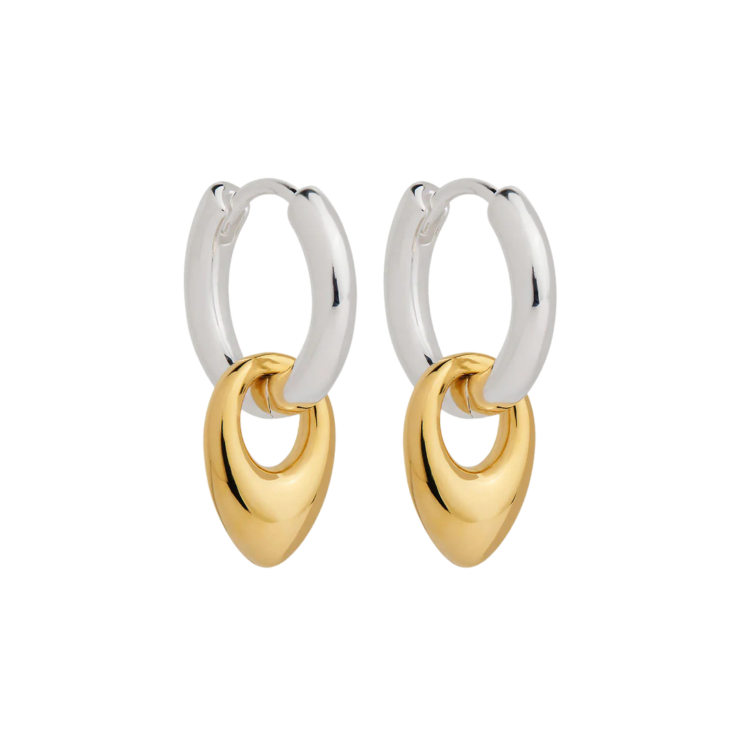 Najo Petal 2-Tone Huggie Earrings