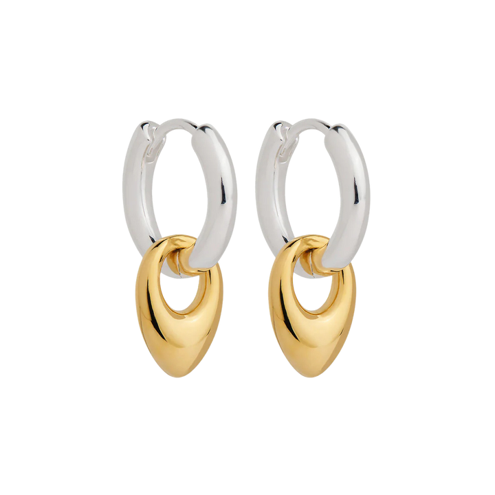 Najo Petal 2-Tone Huggie Earrings