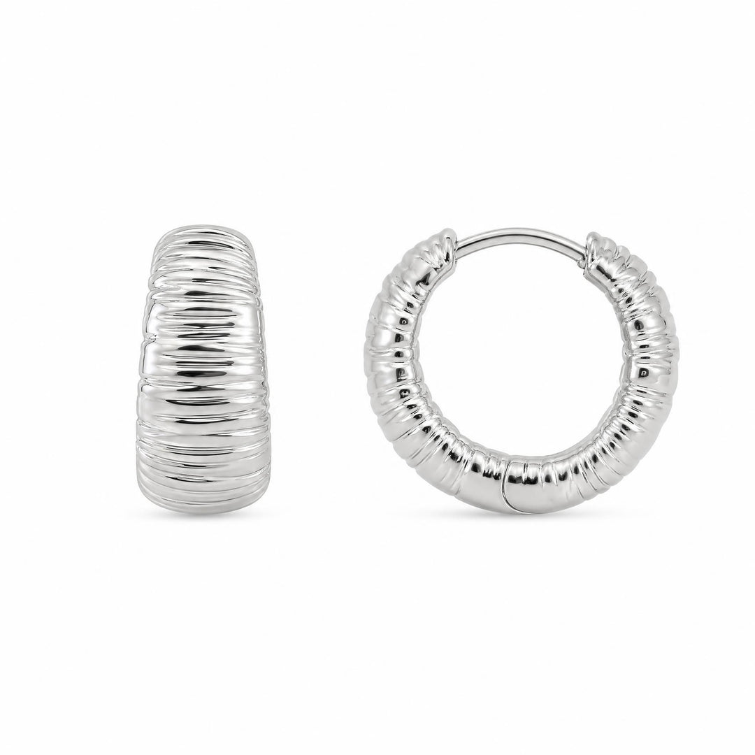 LT Sterling Silver Texured Huggies