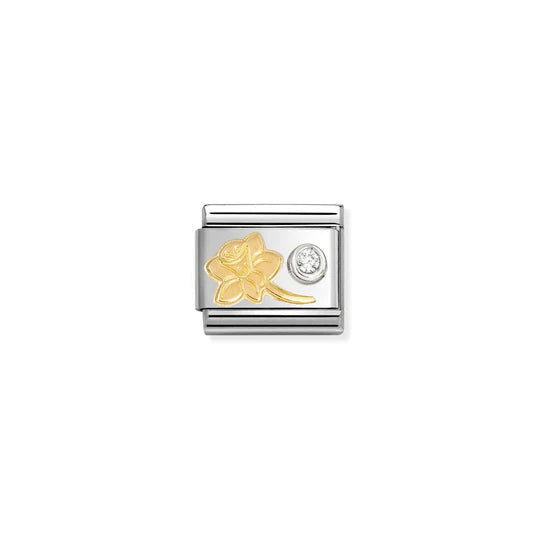 Nomination Classic Link 630301/05 Daffodil in 18k Gold, Silver & CZ