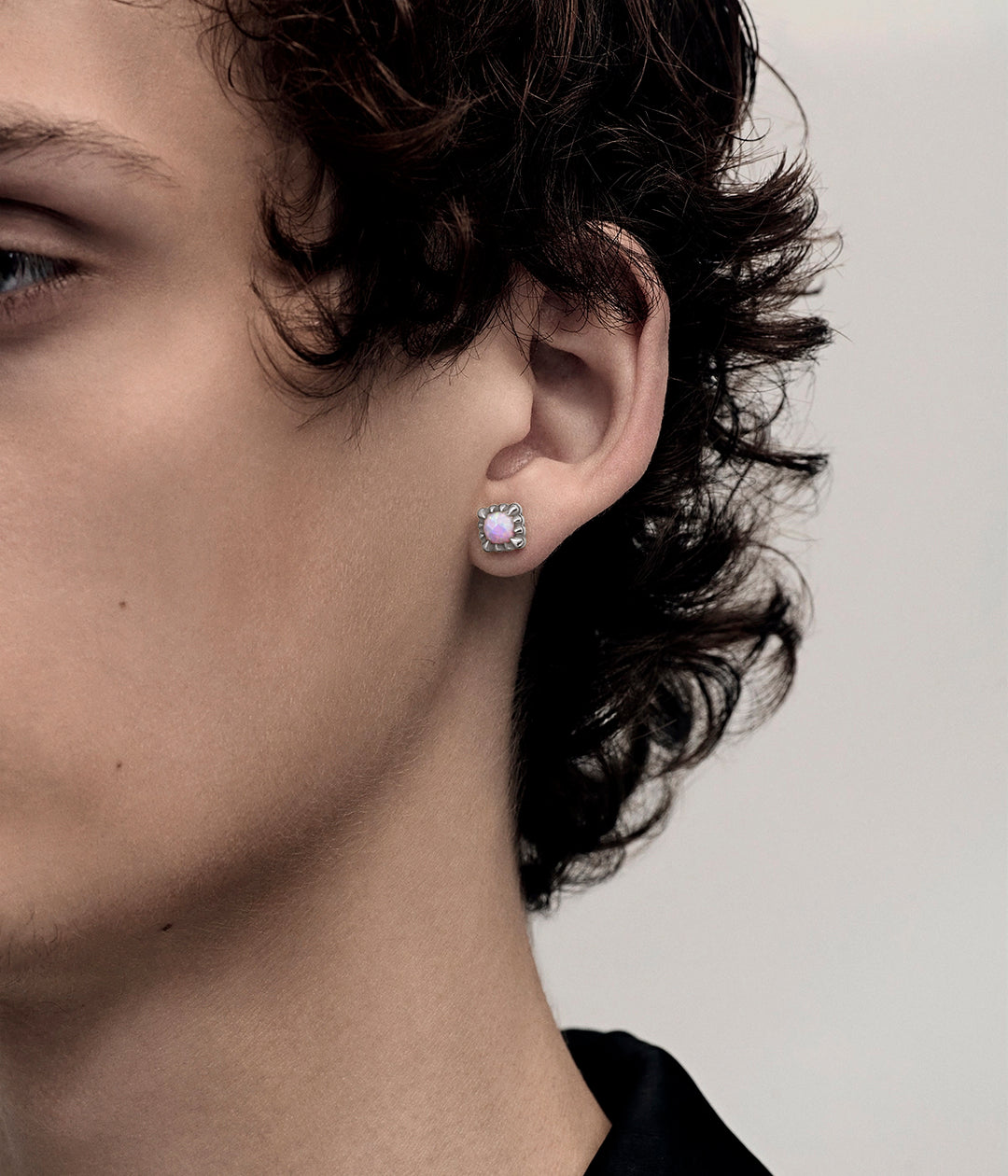Stolen Silver Mini Claw Studs - Pink Bello Opal