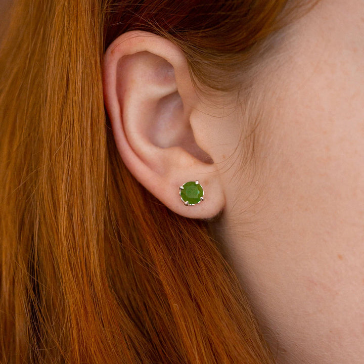 Nick Von K Sterling Silver with Pounamu Baby Dewdrop Earrings