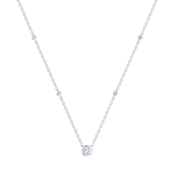 Louis Thompson Chatelet Necklace 9k White Gold with 1.00ct Lab Diamond