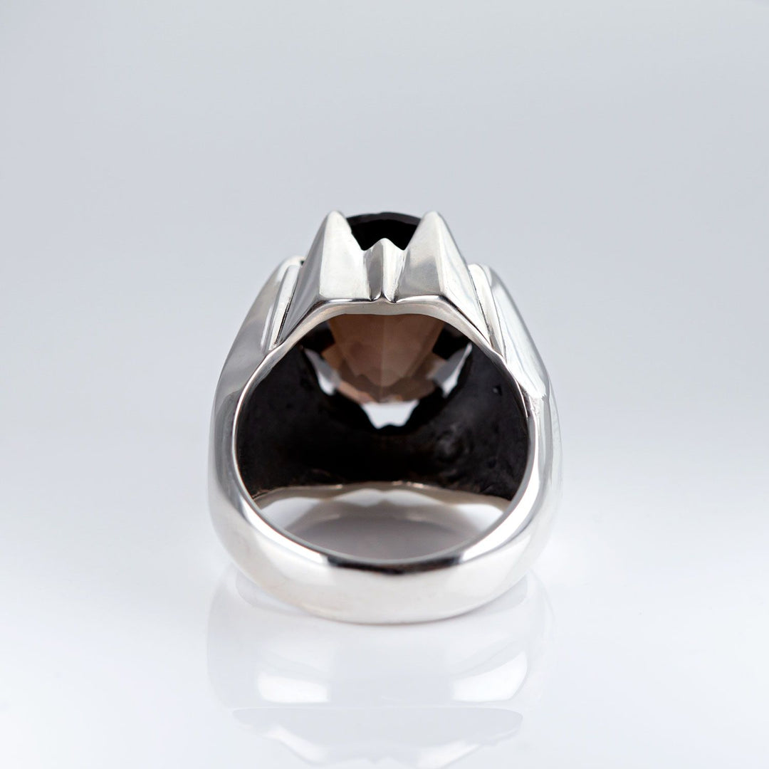 Nick Von K Sterling Silver with Smokey Quartz Large Star Claw Ring