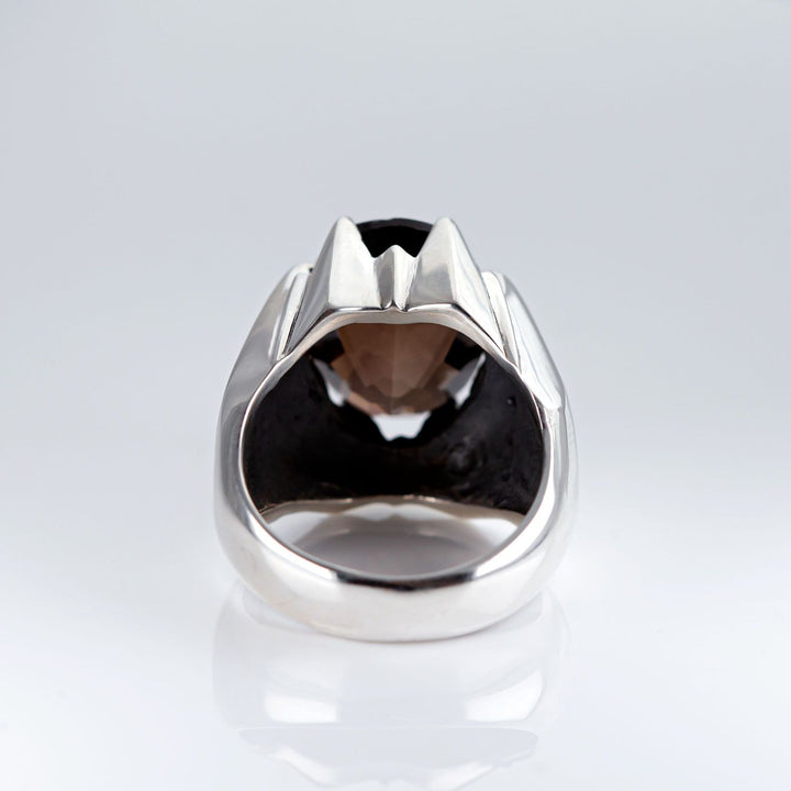 Nick Von K Sterling Silver with Smokey Quartz Large Star Claw Ring