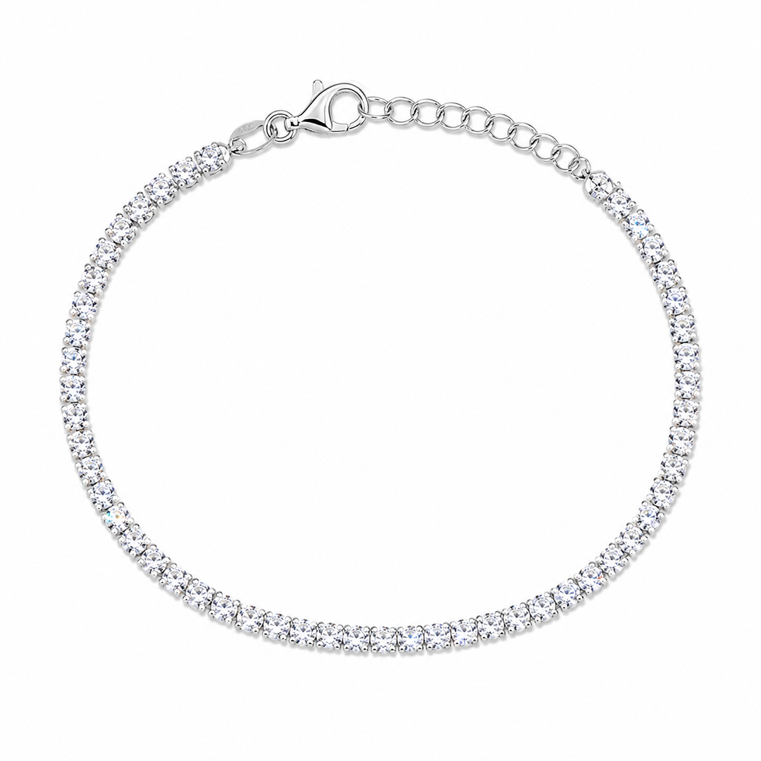 LT Sterling Silver Square CZ Tennis Bracelet