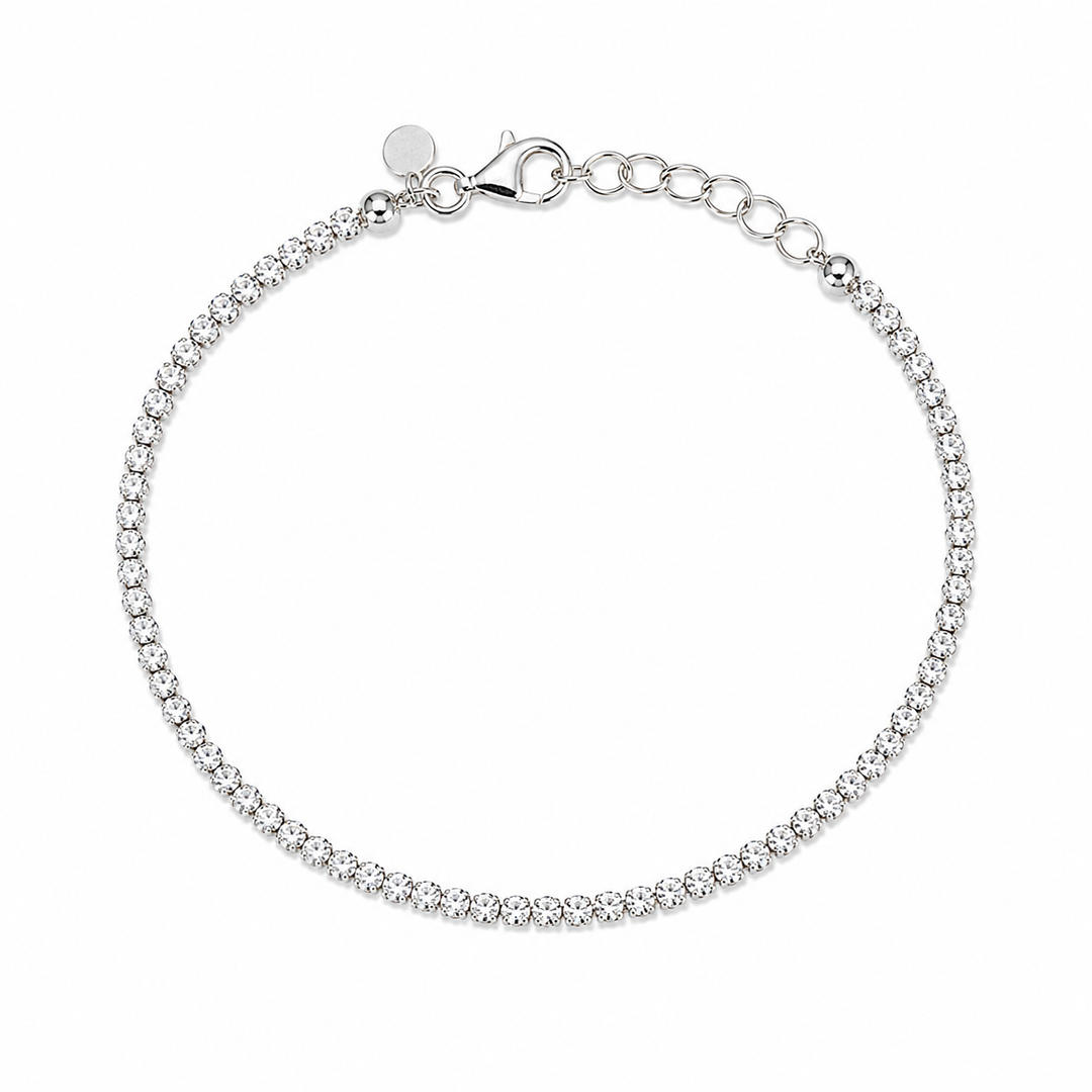 LT Sterling Silver Round CZ Tennis Bracelet