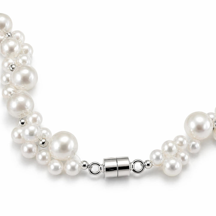 LT Sterling Silver Seafoam Woven Freshwater Pearl Bracelet