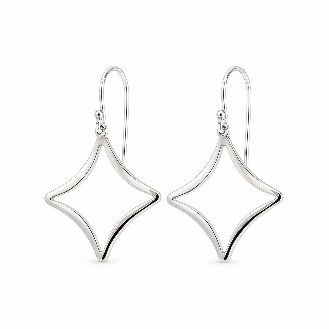 LT Sterling Silver Four Points Earrings
