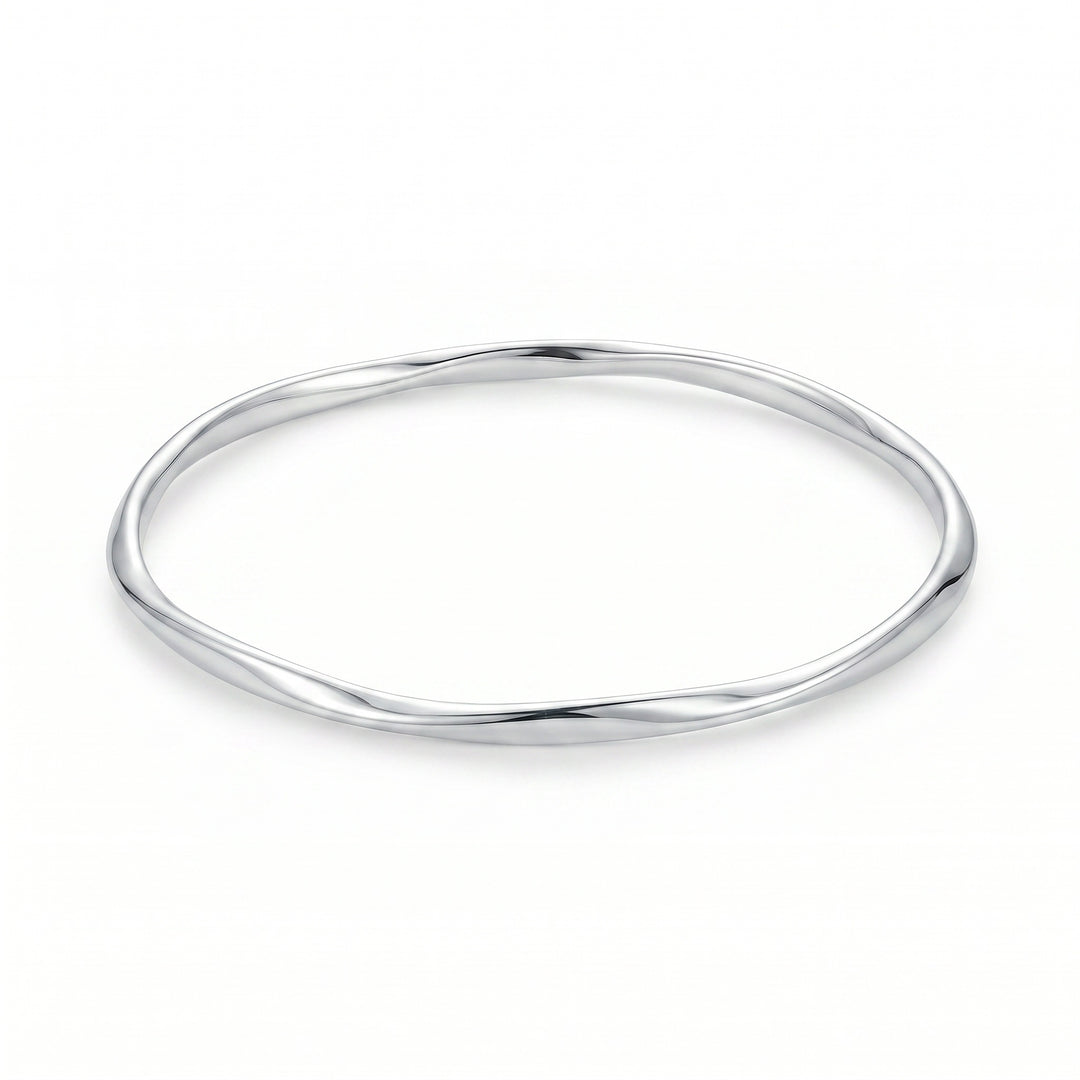 LT Sterling Silver Organic Twist  65mm Bangle