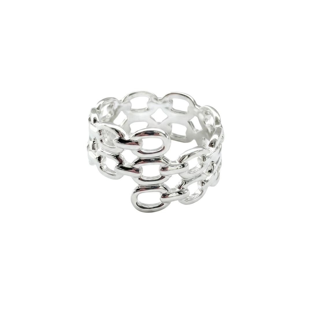 LT Sterling Silver Bound by Chain Ring