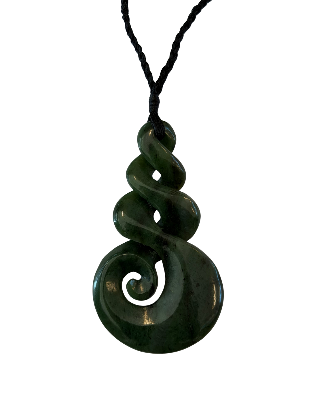 NZ Greenstone Triple Kumara / Twist with Koru detail 90mm