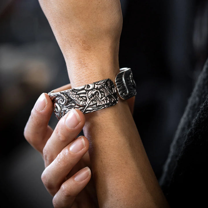 Nick Von K Stainless Steel Epic Kraken Cuff Bangle