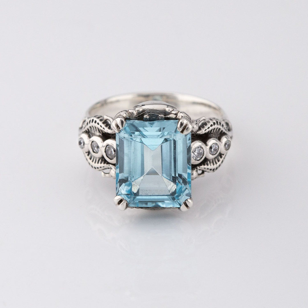 Nick Von K Sterling Silver with Blue Topaz Tide Pool Ring
