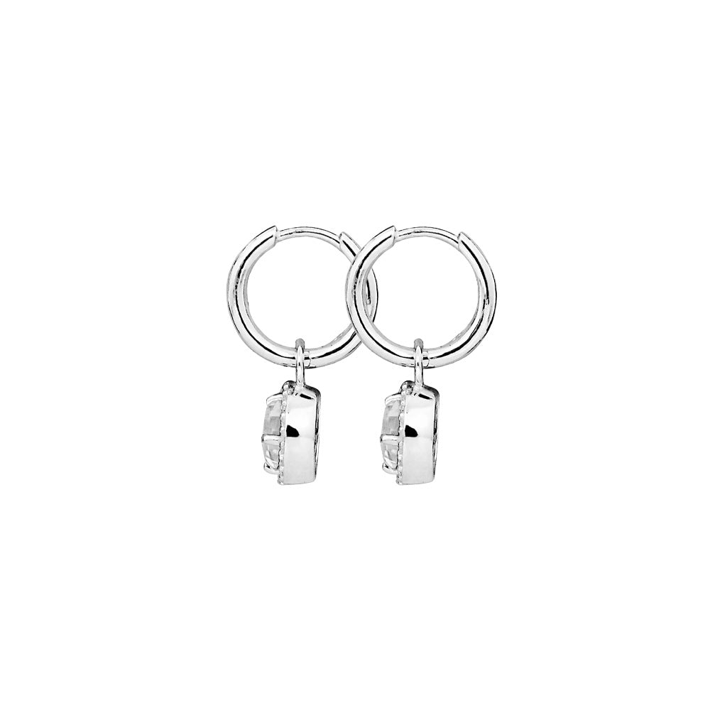 LT Sterling Silver Blanche Drop CZ Huggies