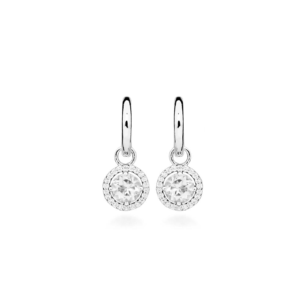 LT Sterling Silver Blanche Drop CZ Huggies