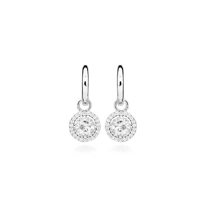 LT Sterling Silver Blanche Drop CZ Huggies