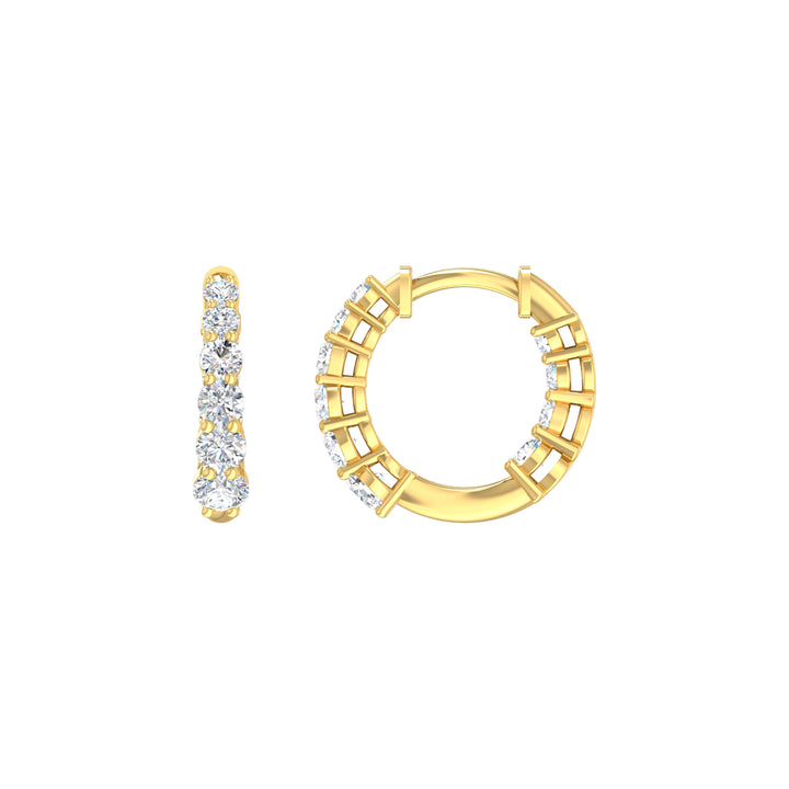 Louis Thompson Springs Hoop Earrings 9k Gold with 0.99ct Lab Diamond