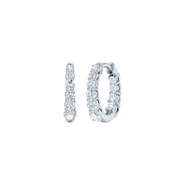 Louis Thompson Springs Hoop Earrings 9k White Gold with 0.99ct Lab Diamond