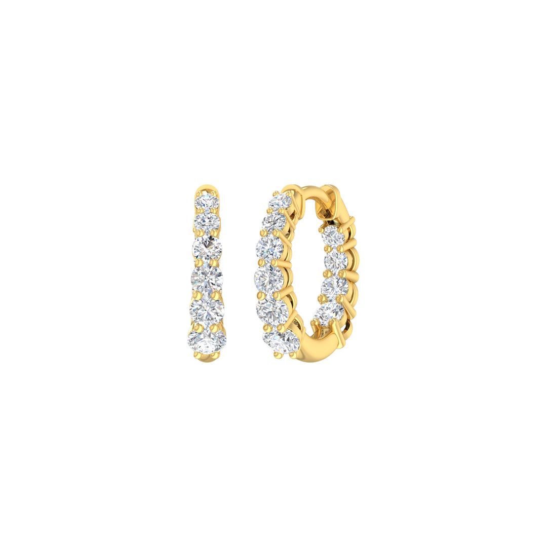 Louis Thompson Springs Hoop Earrings 9k Gold with 0.99ct Lab Diamond