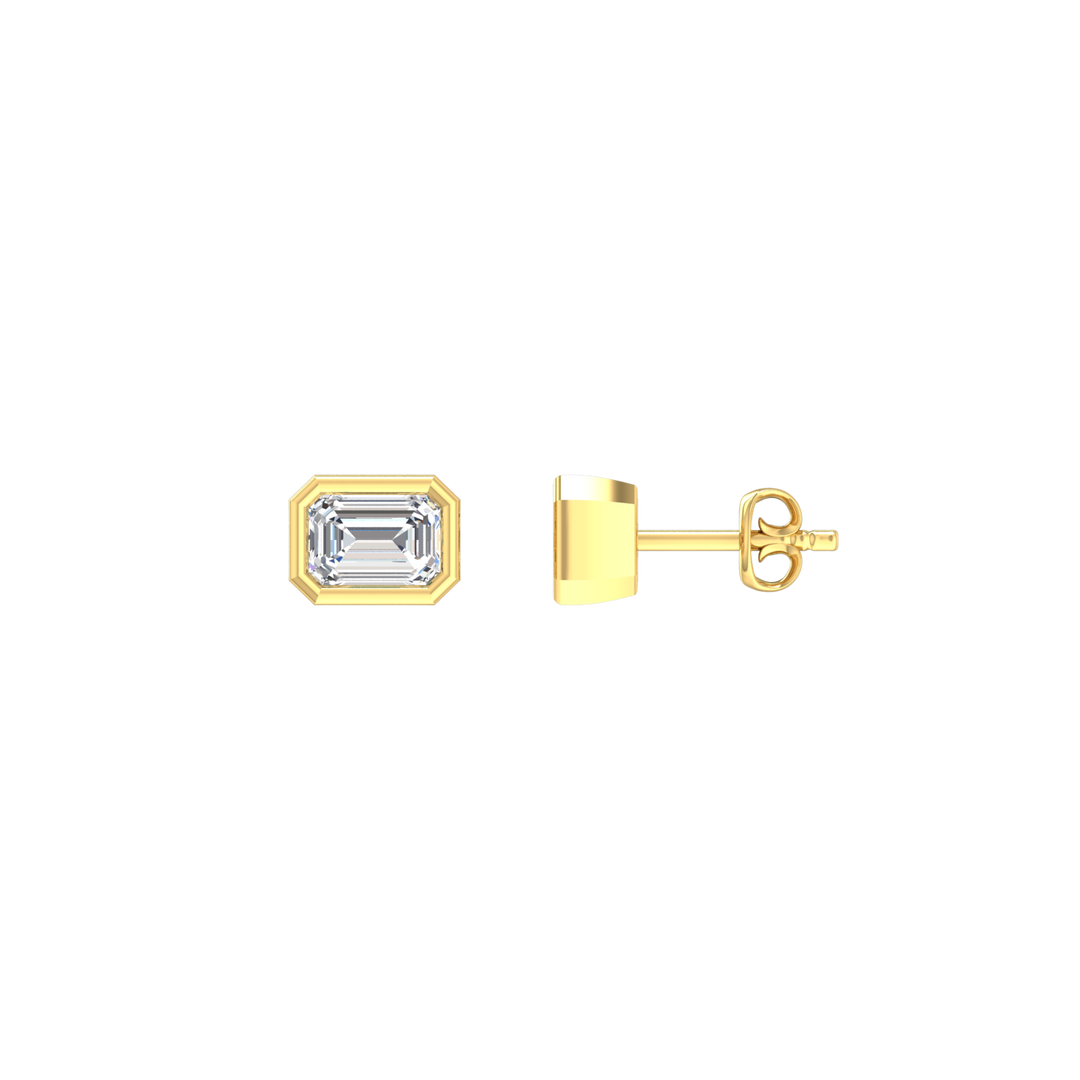 Louis Thompson Secunda Earrings 9k Gold with 1.00ct Lab Diamond