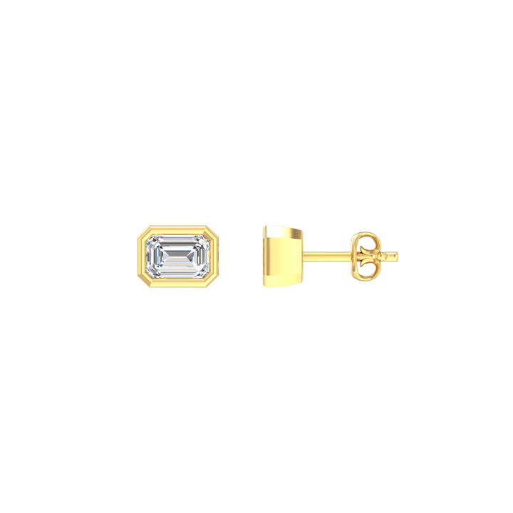 Louis Thompson Secunda Earrings 9k Gold with 1.00ct Lab Diamond